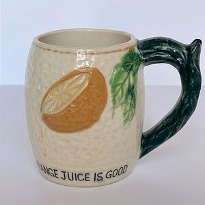 Vintage Majolica Orange Juice Mug